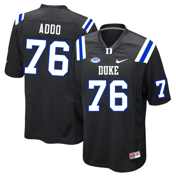 Men #76 Peace Addo Duke Blue Devils College Football Jerseys Sale-Black